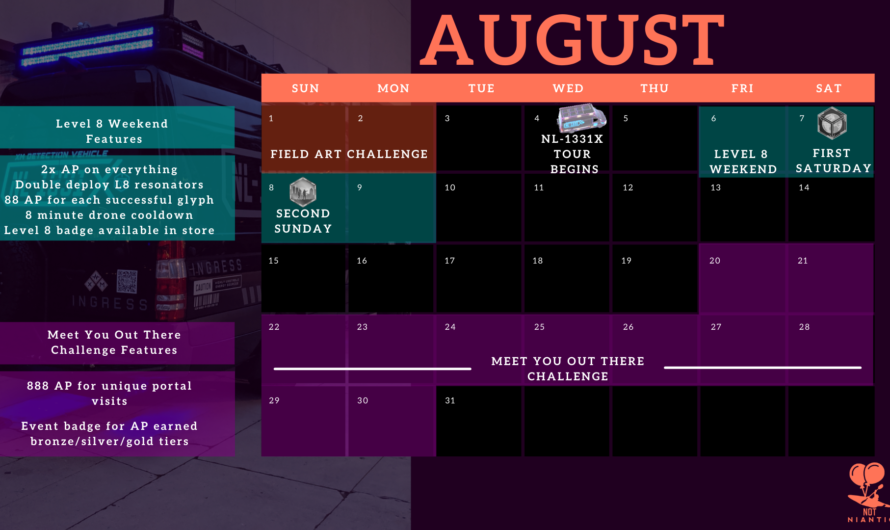 Event Calendar for July – September